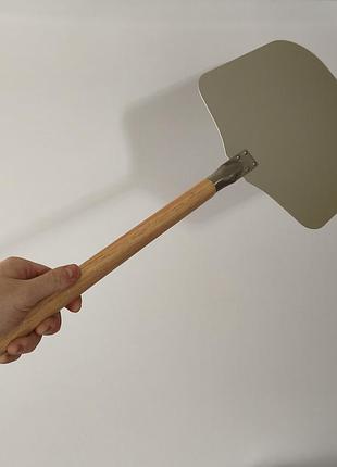 Алюминиевая лопатка для пиццы blumtal 30.5х30.5 см с длинной съемной деревянной ручкой 50 см для выпечки хлеба и пиццы в духовке и печи