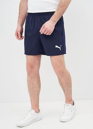 Мужские темно синие легкие спортивные шорты puma woven shorts пума оригинал