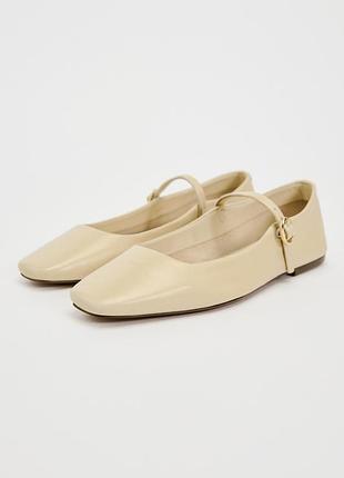 Шкіряні балетки мері джейн zara