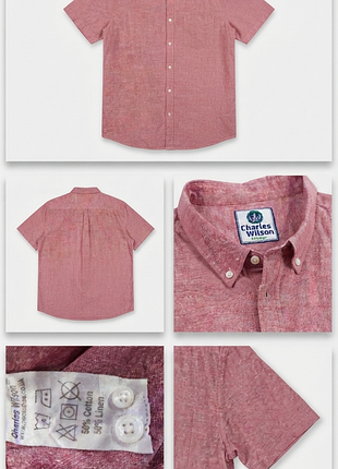 Xxl ! premium linen-blend: сорочка charles wilson для поціновувачів якості xxl. розмір! льон-бавовна!