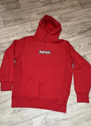 Худі supreme bandana box з логотипом червоного кольору,