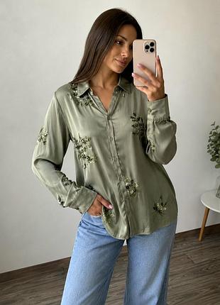 Рубашка женская zara из 100% вискозы