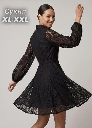Чорна коротка сукня, мереживна в розмірі xl-xxl