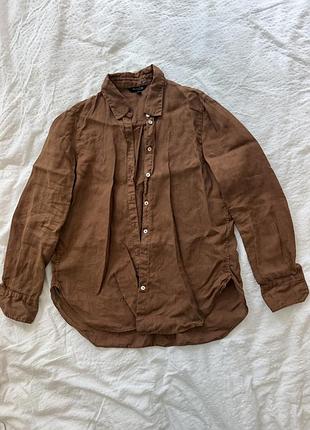 Сорочка 100% льон, massimo dutti, 34 розмір, довжина 57 см, не вистачає одного ґудзика