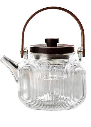Стеклянный заварочный чайник lesko f766 transparent 1000 мл прозрачный заварник с фильтром для чая