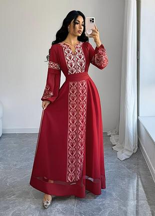 Невероятное красивое платье, праздничное, женское, долгое, хl, длинный рукав на резинке