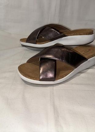 Шлепанцы*clarks unstructured* кожа камбоджа р. 41 (27.50см)