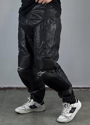Мотоштани alpinestars leather мотоштаны штани мото брюки штаны кожа шкіра джинсы спортбайк кожанки мотоцикл экипировка защита ног harley devidson