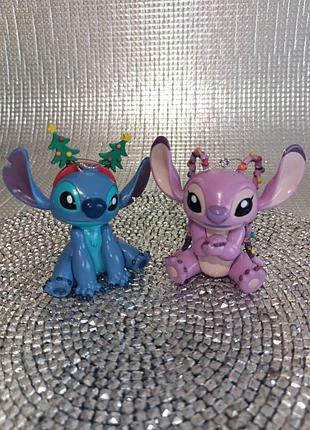 Оригінальний новорічний набір ялинкових іграшок disney store — стич і ангел (stitch&amp;angel)