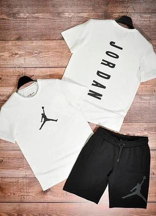 Літній чоловічий спортивний костюм комплект футболка і шорти jordan