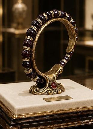 Чоловічий браслет royal garnet з натурального гранату