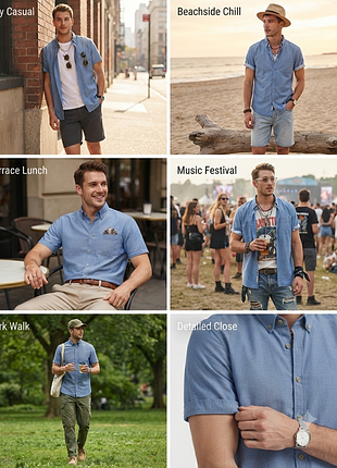 Оригінальна сорочка essentials by jack & jones (cotton/linen) , l