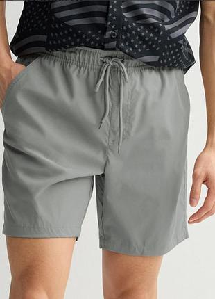 Льняні чоловічі шорти denim co / стильні шорти хакі з льону та бавовни xl.