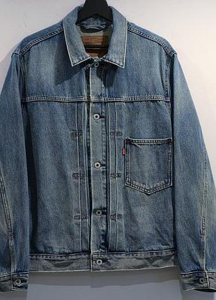 Джинсовая куртка джинсовка levi's type 1 big e premium denim levis байкерская