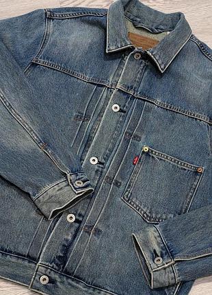 Джинсовая куртка джинсовка levi's type 1 big e premium denim levis байкерская