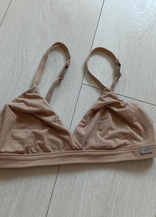 Бежевий бюстгальтер м'який котоновий бюст базовий ліф intimissimi natural 34b 75b 70c