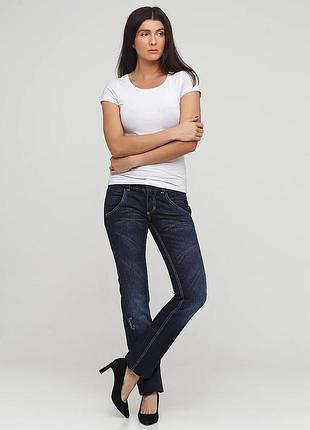 Джинси жіночі pinko (11d102z650 g57), розмір 28, темно-синій колір, з ефектом потертостей