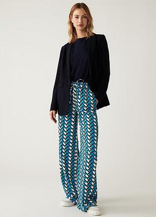 Оригинальные широкие брюки палаццо m&amp;s collection с карманами пояс на резинке