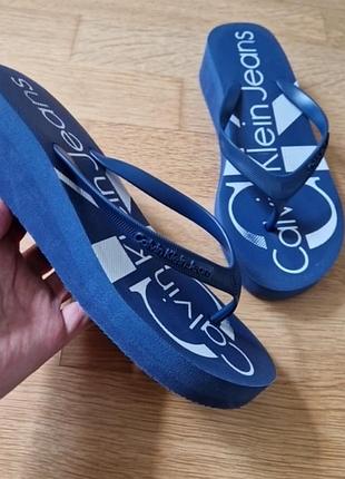 Вьетнамки шлепанцы calvin klein jeans/ размер 37 (24,5см) оригинал