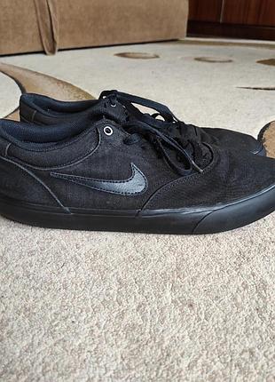 Мужские кеды кроссовки nike sb chron 2 canvas black, модель из скейт‑серии nike sb.