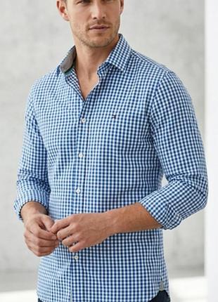 Стильна чоловіча сорочка tommy hilfiger в дрібну клітинку (розмір m).