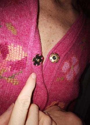 Шерстяная кофта на кнопках mansted шерсть кардиган с вышивкой джемпер4 фото