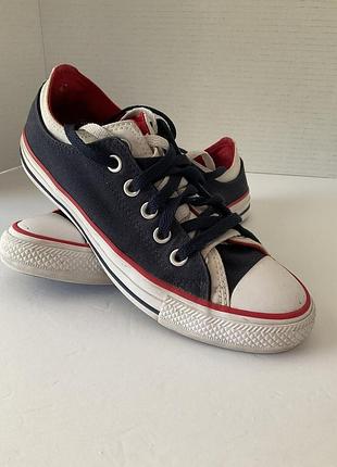 Подвійні низькі сині білі кеди конверсе converse  41,5 розмір