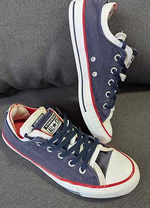 Подвійні низькі сині білі кеди конверсе converse  41,5 розмір