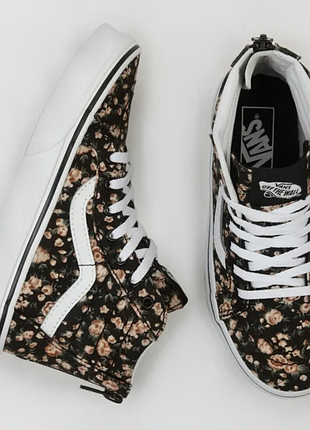 Оригинальные высокие детские кеды vans sk8-hi zip rose dreams — размер 32