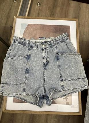 Джинсові мом шорти на гумці великого розміру denim co