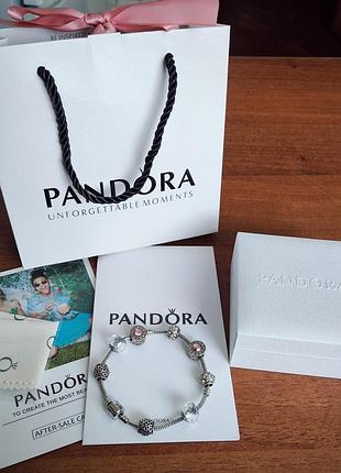 Браслет в стиле pandora (качественная копия) с шармами,