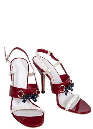 Босоніжки жіночі gucci (213206 b8iv0 9064), розмір 38.5, натуральна шкіра, made in italy, червоний колір, на вузеньку ніжку