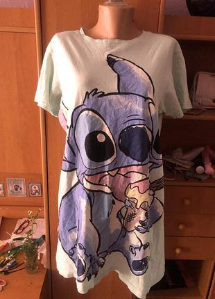 Ночнушка, сорочка, 100% хлопок, s. стич. disney.