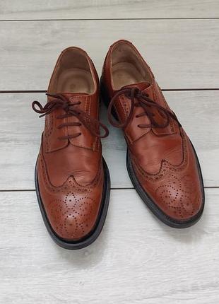 Мужские кожаные качественные туфли Оксфорды брогги 42-43 28 см gianni armando