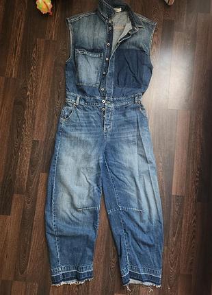 Jumpsuit комбинезон женский, р.l джинсовый баллоны