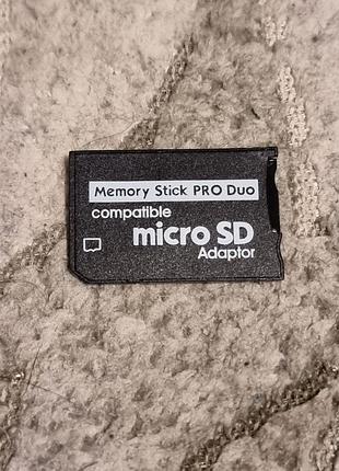 Адаптер microsd->memory stick pro duo черный микросд мемористик переходник memorystick