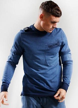Лонгслив ma.strum oil wash long sleeve ink navy | оригінал