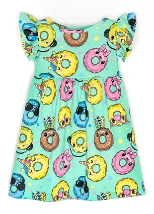 Детское платье кулир на лето crazy donuts