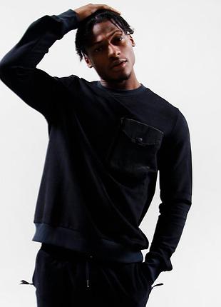 Кофта ma.strum detachable pocket sweat jet black | оригінал