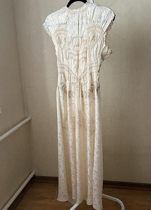 Жакардова молочна сукня zara zw