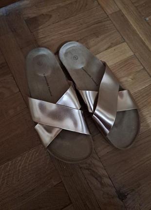 Шлепки сабо comfortable footbed цвет розовое золото