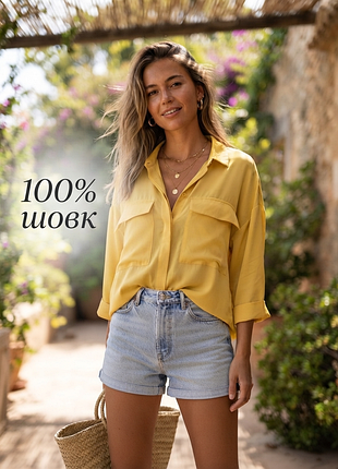 100% шовк розкішна фірмова шовкова блузка шовк суперякість!!