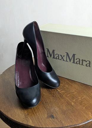 Кожаные туфли-лодочки max mara (оригинал), р. 38, в коробке