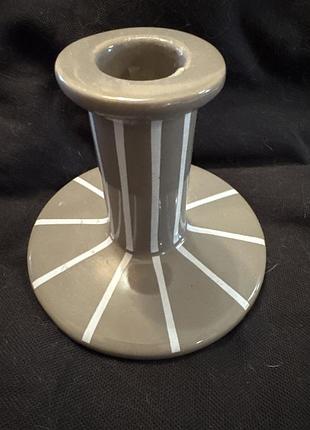 Подсвечник jysk candlestick керамика полоска
