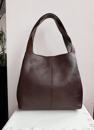 Сумка кожаная m&amp;s collection-женская, классическая, коричневая, плечо