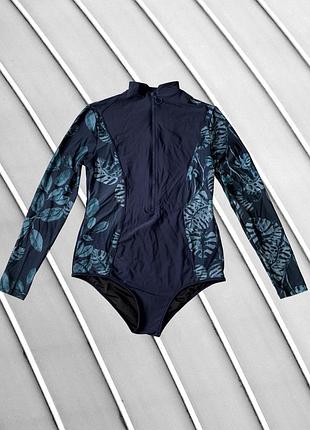 Женский слитный купальник lyra swim m l оригинал лира свм стан идеал с длинным рукавом растительный принт закрытый пляжный 46