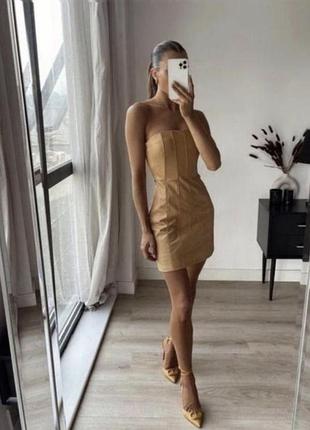 Шкіряна міні сукня zara розмір s