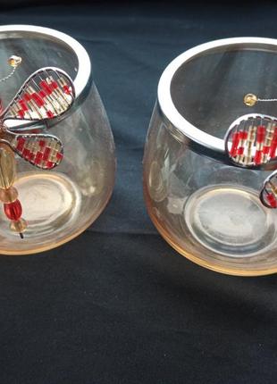 Декоративні келихи для серветок(2шт.),підсвічники