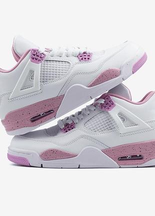 Кросівки nike air jordan 4 white / pink oreo