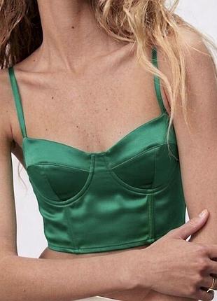 Топ на брителях атласний zara розмір s